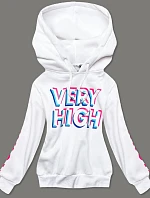 Bílá tepláková mikina s potiskem (26012)