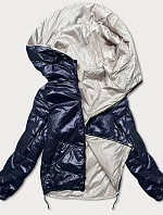 Modrá/béžová dámská oboustranná bunda (BH-2204BIG)