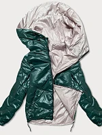 Zelená/béžová dámská oboustranná bunda (BH-2204BIG)