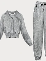 Světle šedý dámský dres - mikina a kalhoty (8C78-2)
