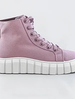 Šněrovací boty ve vřesové barvě z imitace semiše (XA060)