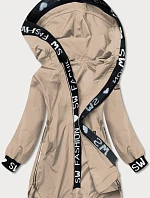 Jednoduchá béžová dámská bunda (B8018-12)