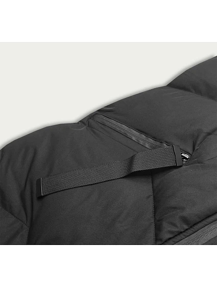 Dlouhá černá dámská vesta s kapucí model 17552853 - J.STYLE