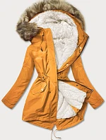 Dámská teplá zimní bunda žlutá-ecru (w629)