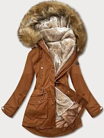 Dámská zimní parka karamelově béžová (m-21356)