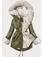 Bunda parka v army barvě s odepínací kožešinovou podšívkou model 21244505 - J.STYLE Bunda parka v army barvě s odepínací kožešinovou podšívkou model 21244505 - J.STYLE