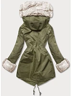 Bunda parka v army barvě s odepínací kožešinovou podšívkou model 21244505 - J.STYLE Bunda parka v army barvě s odepínací kožešinovou podšívkou model 21244505 - J.STYLE