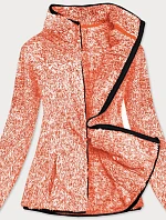 Oranžová melanžová dámská plyšová mikina (HH009-48)