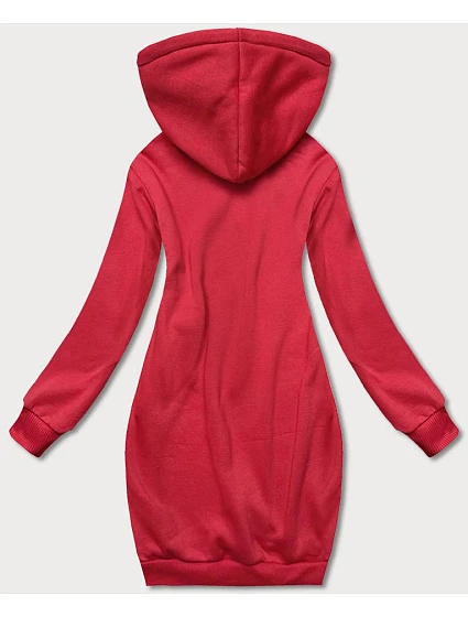 Dlouhá červená tepláková mikina model 17793359 - J.STYLE