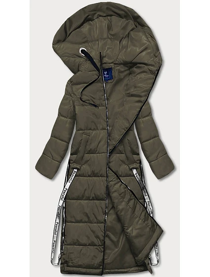 Dámská dlouhá péřová bunda khaki (AG3-3038) Dámská dlouhá péřová bunda khaki (AG3-3038)