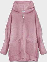 Růžový přehoz přes oblečení ála alpaka s kapucí (B6007-81)
