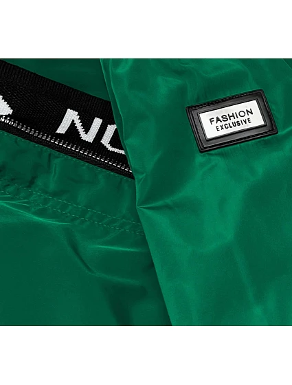 Tenká zelená dámská bunda s ozdobnou lemovkou model 18038046 - S'WEST