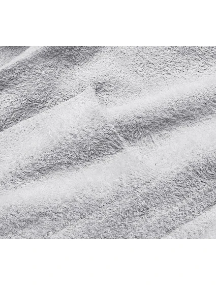 Světle šedý dlouhý vlněný přehoz přes oblečení typu alpaka s kapucí model 18028447 - MADE IN ITALY