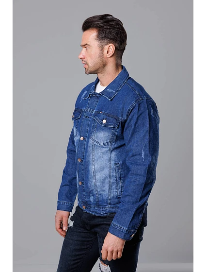 Tmavě modrá pánská džínová bunda model 18347824 - J.STYLE Tmavě modrá pánská džínová bunda model 18347824 - J.STYLE