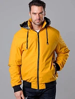 Pánská sportovní bunda s kapucí žlutá (5M3111-254)