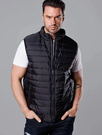 Pánské prošívané tričko bez rukávů černé (8MY77-1)