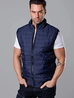 Pánská prošívaná tmavě modrá bunda bez rukávů (8MY77-2)