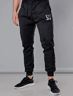 Pánské teplákové kalhoty s potiskem černé (8K178-3)