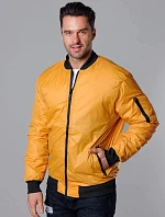 Pánská bunda bomber s prošívanou podšívkou tmavě žlutá (AK95-22)