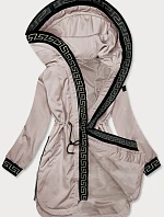 Tenká dámská bunda s ozdobným lemováním béžová (B8142-51)