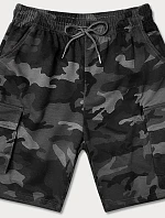 Pánské tmavě šedé šortky moro (8K282-2)