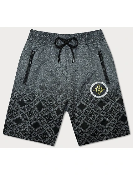 Tmavě šedé pánské kraťasy s potiskem model 18436077 - J.STYLE