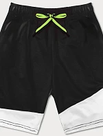 Pánské dvoubarevné šortky černé (8K930-3)