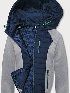 Pánská sportovní bunda ze směsových materiálů, tmavě šedá (8M910-215)