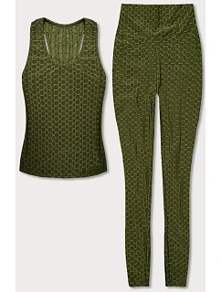 Sportovní set topu a legín olivový (YW88037-7)