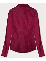 Dámská halenka ve vínové bordó barvě se proužky model 18471273 - Forget me not FASHION Dámská halenka ve vínové bordó barvě se proužky model 18471273 - Forget me not FASHION