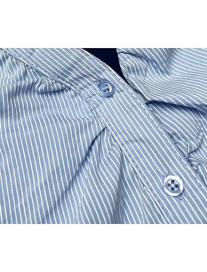 Světle modrá pruhovaná dámská košile model 18485807 - Forget me not FASHION