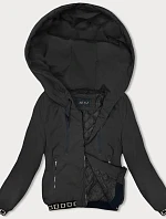 Krátká bunda s ozdobným žebrováním černá (16M9083-392)