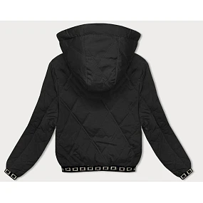 Prošívaná bunda s ozdobnými žebrovanými lemy černá (16M9085-392) Prošívaná bunda s ozdobnými žebrovanými lemy černá (16M9085-392)