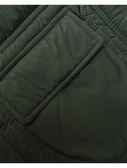 Péřová dámská vesta v khaki barvě model 18851561 - S'WEST Péřová dámská vesta v khaki barvě model 18851561 - S'WEST