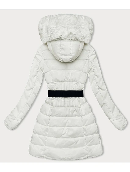 Péřová dámská zimní bunda v ecru barvě model 21245989 - LHD