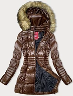 Dámská přechodná prošívaná hnědá bunda (2M-052)