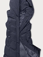 Dámská vesta se stojáčkem a kapucí, tmavě modrá (23-011)