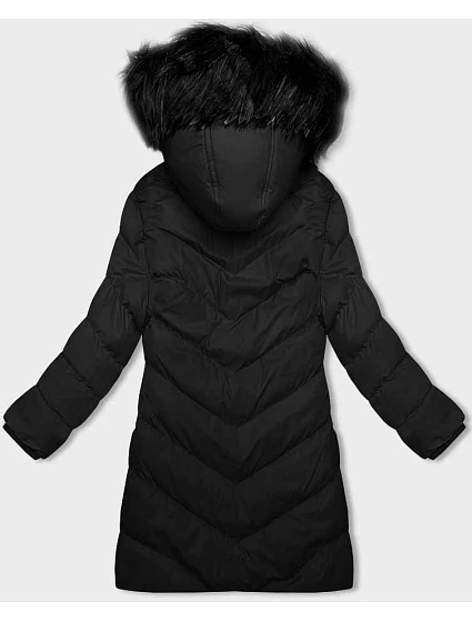 Černá dámská zimní bunda s kapucí model 21246187 - J.STYLE Černá dámská zimní bunda s kapucí model 21246187 - J.STYLE