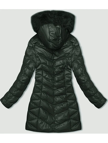 Tmavě zelená dámská zimní bunda model 21246277 - J.STYLE Tmavě zelená dámská zimní bunda model 21246277 - J.STYLE