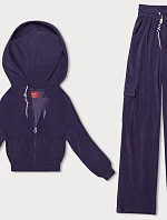 Dámský komplet halenka + kalhoty švestka (AMG-322A)