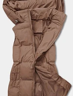 Dámská mikina bez rukávů s kapucí tmavě béžová (5M721-84)