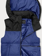 Dámská krátká vesta s kapucí j.style tmavě modro-černá (16M9112-184)