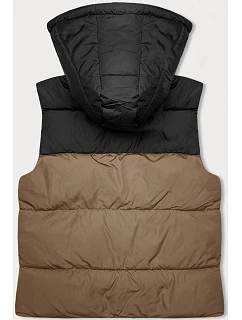 Dámská krátká vesta s kapucí j.style tmavě modro-černá (16M9112-184)