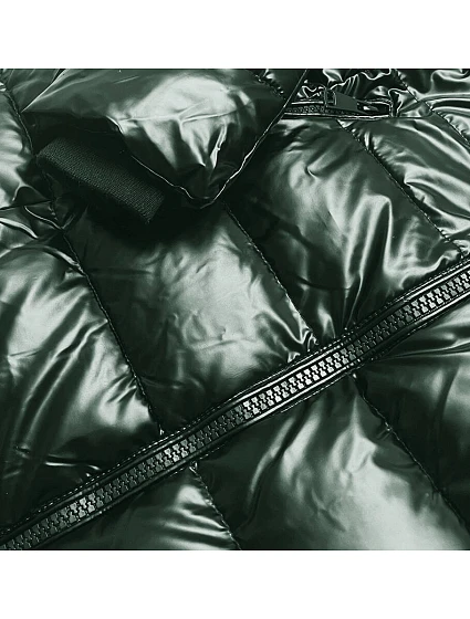 Tmavě zelená dámská vypasovaná zimní bunda model 21246886 - LHD