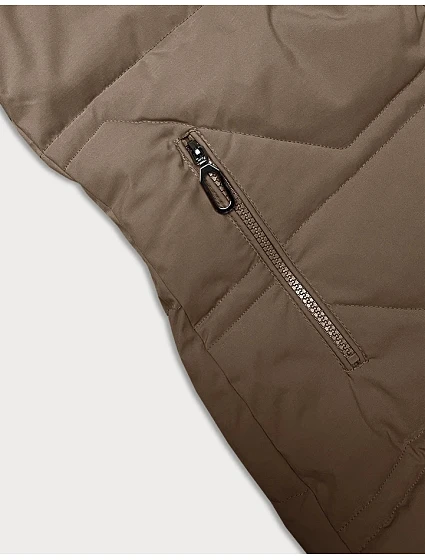 Béžová dámská zimní bunda s kapucí model 21246933 - J.STYLE