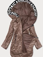 Prošívaná bunda s kapucí cappuccino (B8082-12)