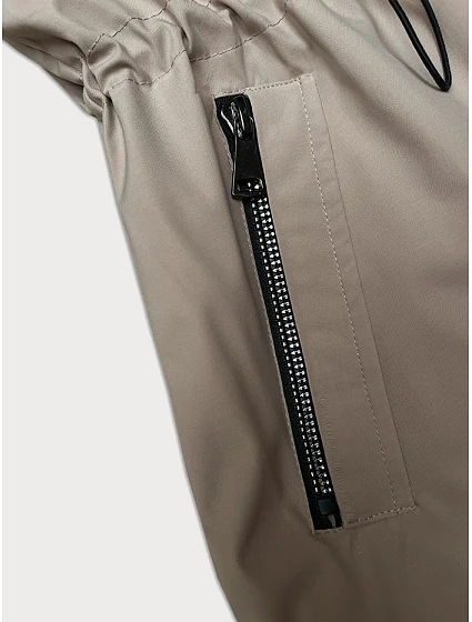 Tmavě béžová tenká bunda s kapucí model 21463516 - S'WEST