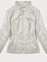 Dámská bunda z ekokůže se stojáčkem J Style light beige (11Z8131)