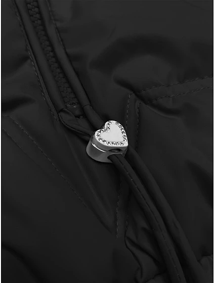 Černá prošívaná bunda s odepínací kapucí Miss model 19586863 - Miss TiTi