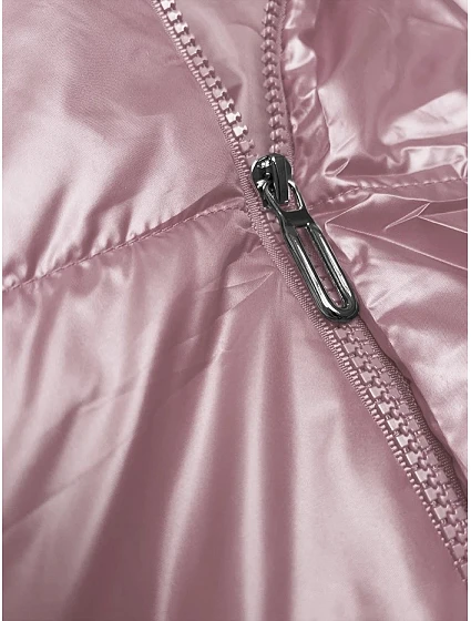 Růžová péřová vesta s odepínací kapucí model 19640133 - S'WEST